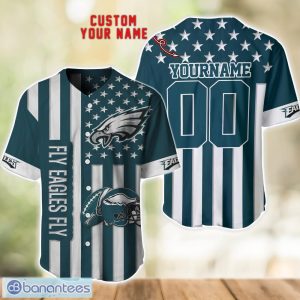 Philadelphia Eagles Custom Name and Number Baseball Jersey Shirt Product Photo 1