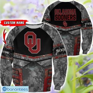 Oklahoma Sooners Grey Black Hunting 3D T-Shirt Hoodie Sweatshirt Zip Hoodie Custom Name Product Photo 2