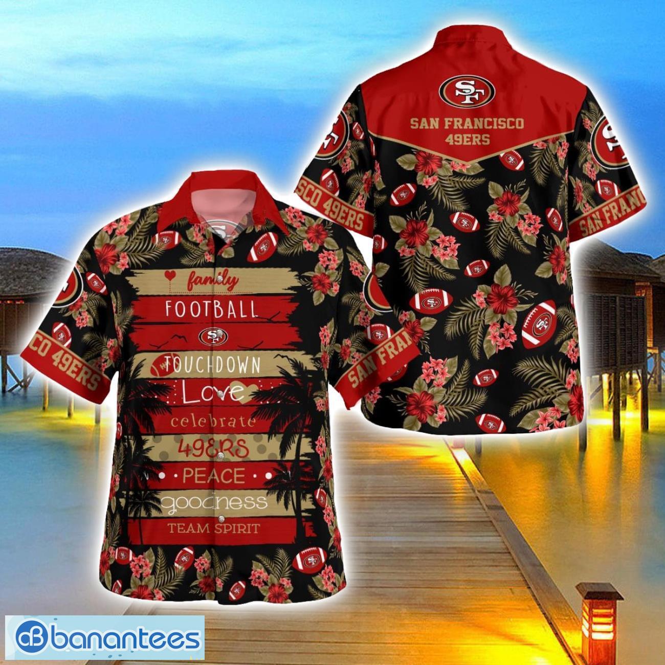san francisco 49ers family football lover hawaiian shirt beach shirt for family gift image San Francisco 49ers Family Football Lover Hawaiian Shirt Beach Shirt For Family Gift Product Photo 1