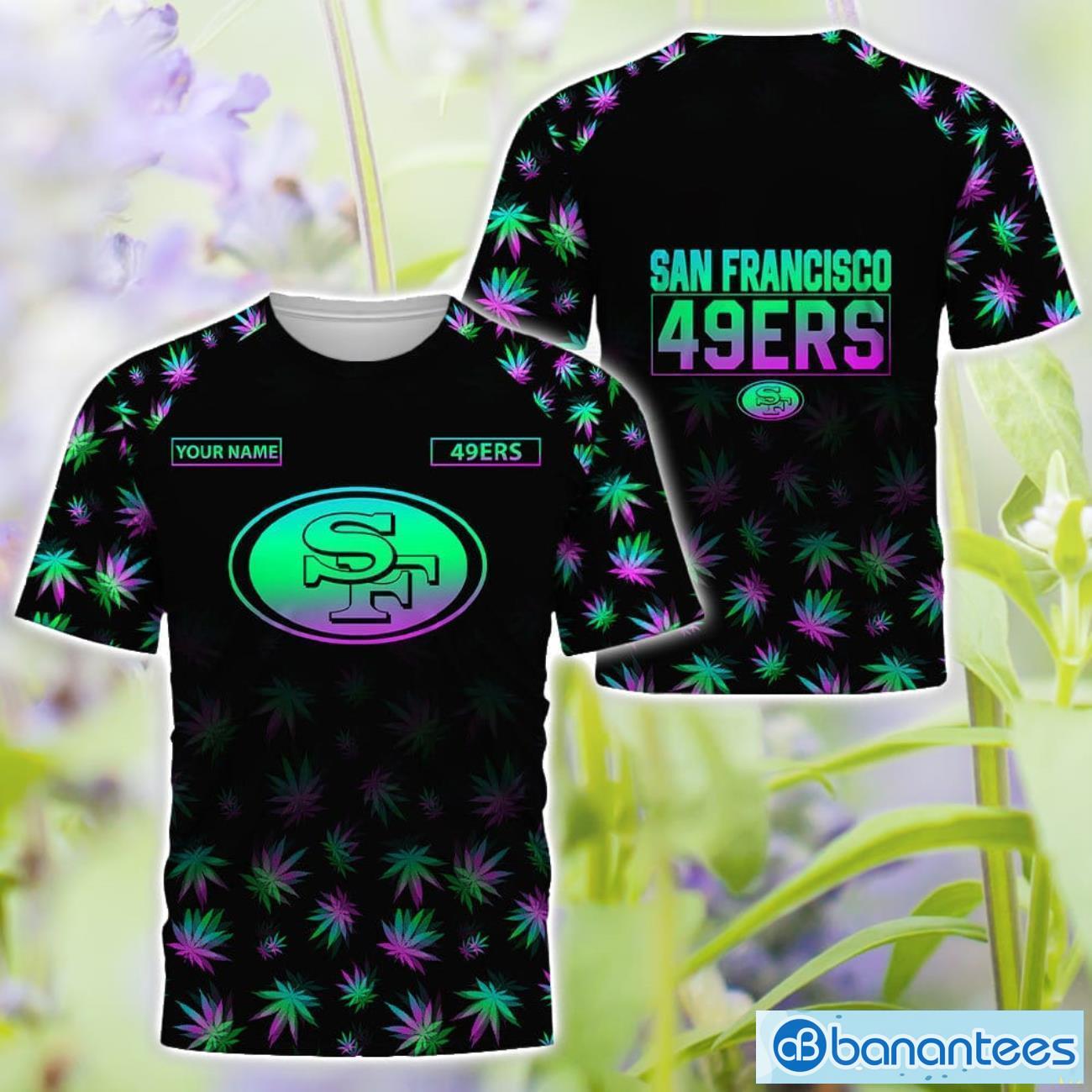 san francisco 49ers personalized name weed pattern all over printed 3d tshirt hoodie sweatshirt 2 image San Francisco 49ers Personalized Name Weed pattern All Over Printed 3D TShirt Hoodie Sweatshirt Product Photo 3