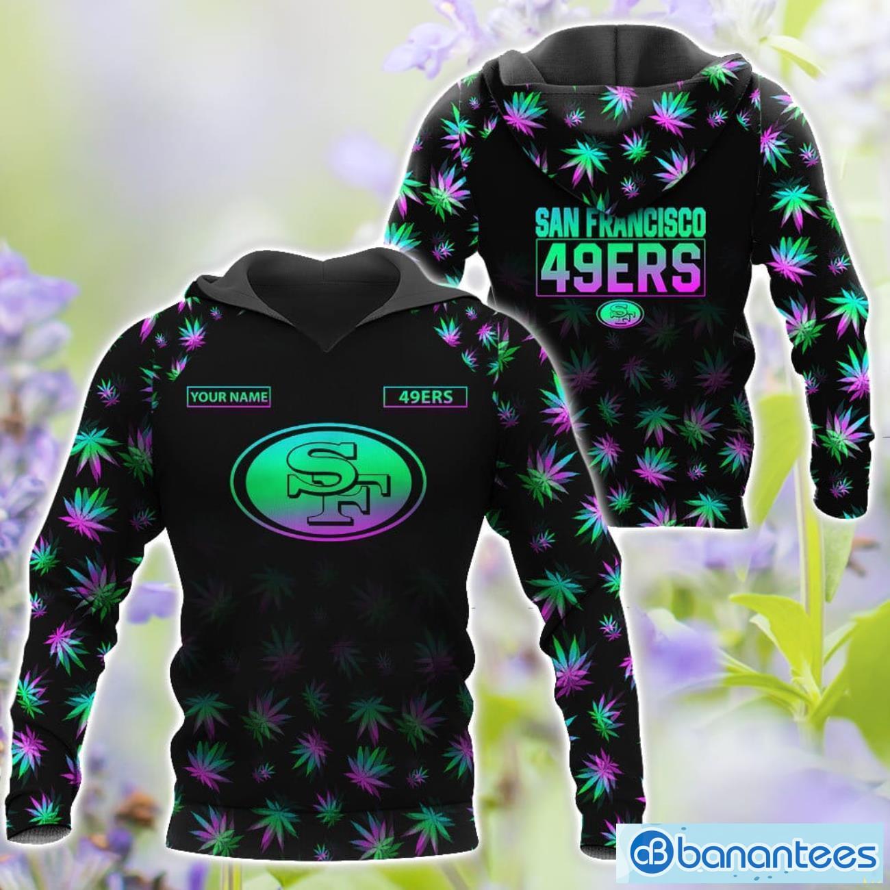 san francisco 49ers personalized name weed pattern all over printed 3d tshirt hoodie sweatshirt image San Francisco 49ers Personalized Name Weed pattern All Over Printed 3D TShirt Hoodie Sweatshirt Product Photo 1