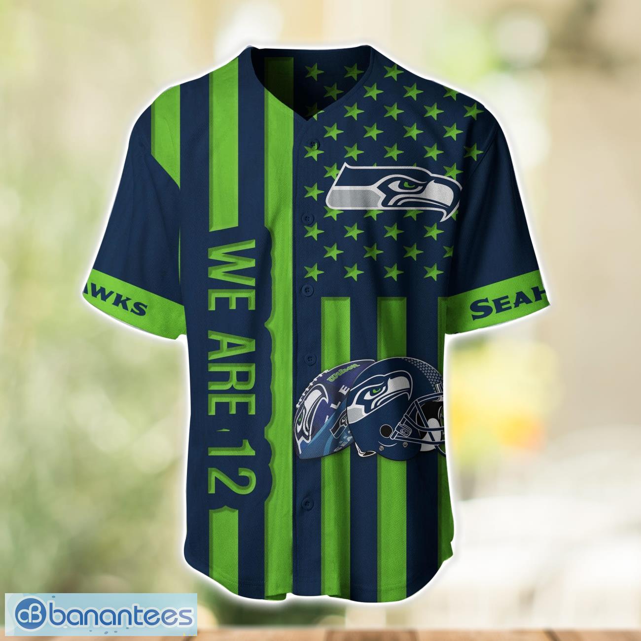 seattle seahawks custom name and number baseball jersey shirt 1 image Seattle Seahawks Custom Name and Number Baseball Jersey Shirt Product Photo 2