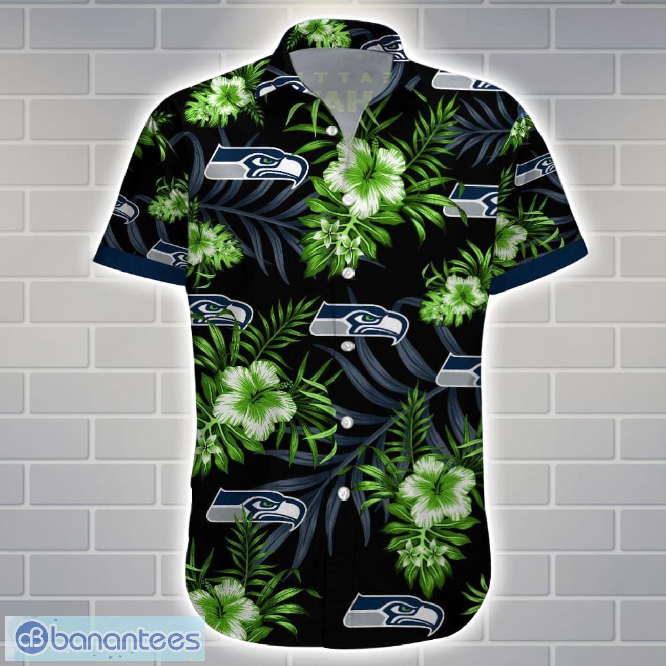 seattle seahawksteam logo tropical 3d hawaiian shirt big fans gift 1 image Seattle SeahawksTeam Logo Tropical 3D Hawaiian Shirt Big Fans Gift Product Photo 2