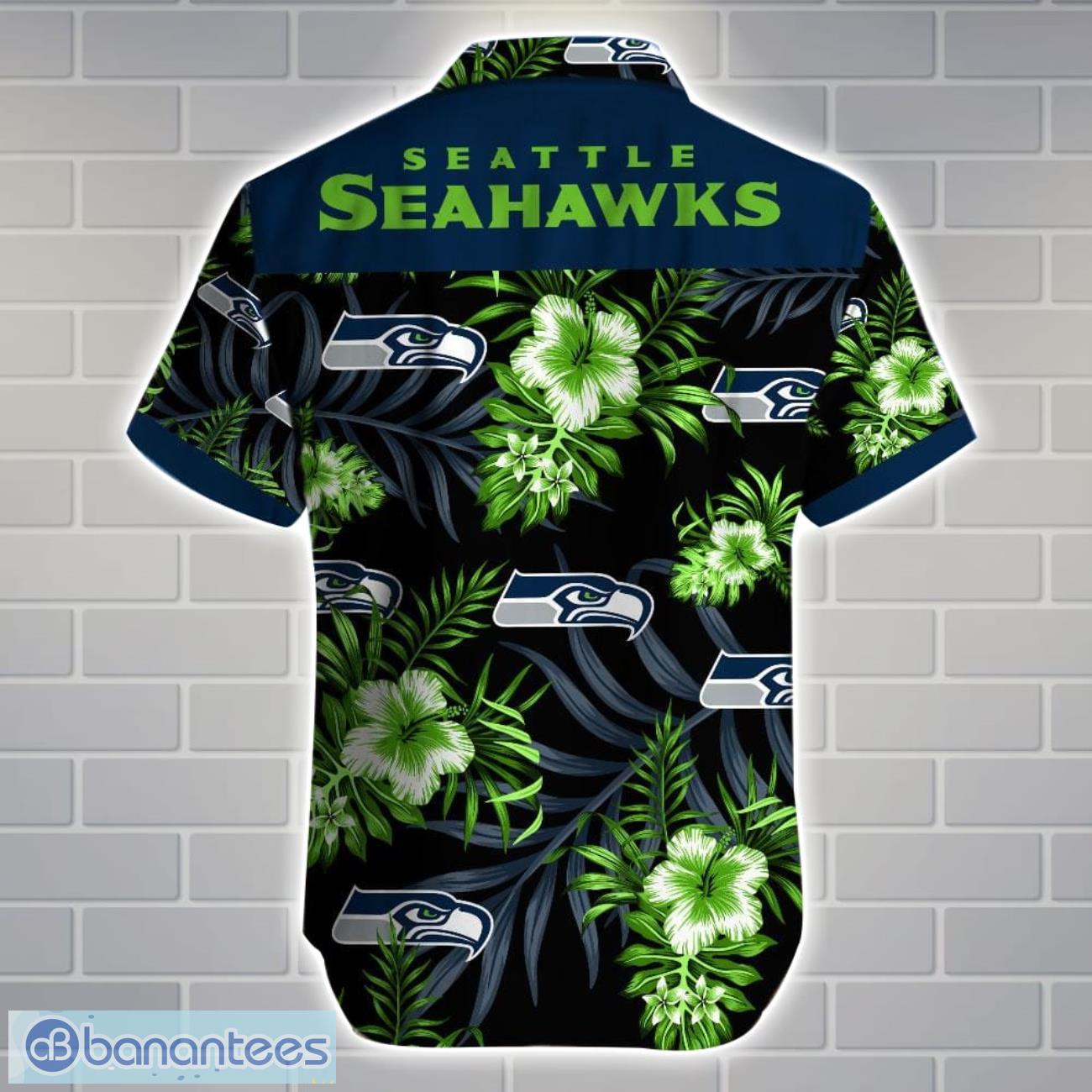 Seattle SeahawksTeam Logo Tropical 3D Hawaiian Shirt Big Fans Gift Seattle SeahawksTeam Logo Tropical 3D Hawaiian Shirt Big Fans Gift Product Photo 3