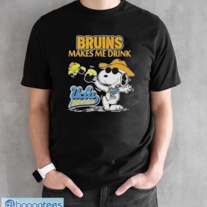 Snoopy And Woodstock UCLA Bruins Makes Me Drink shirt - Black Unisex T-Shirt