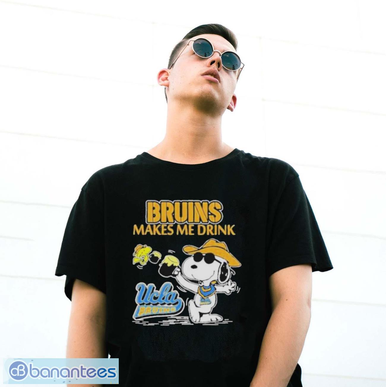 snoopy and woodstock ucla bruins makes me drink shirt 2 image Snoopy And Woodstock UCLA Bruins Makes Me Drink shirt - G500 Gildan T-Shirt