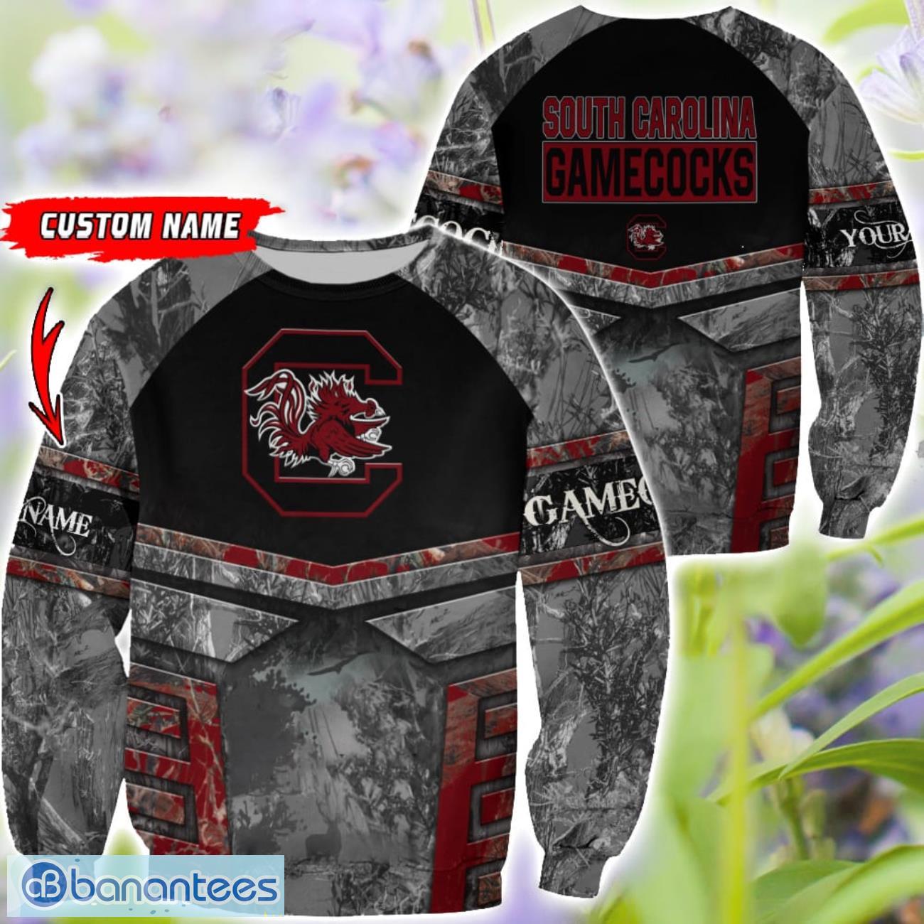 south carolina gamecocks grey black hunting 3d t shirt hoodie sweatshirt zip hoodie custom name 1 image South Carolina Gamecocks Grey Black Hunting 3D T-Shirt Hoodie Sweatshirt Zip Hoodie Custom Name Product Photo 2