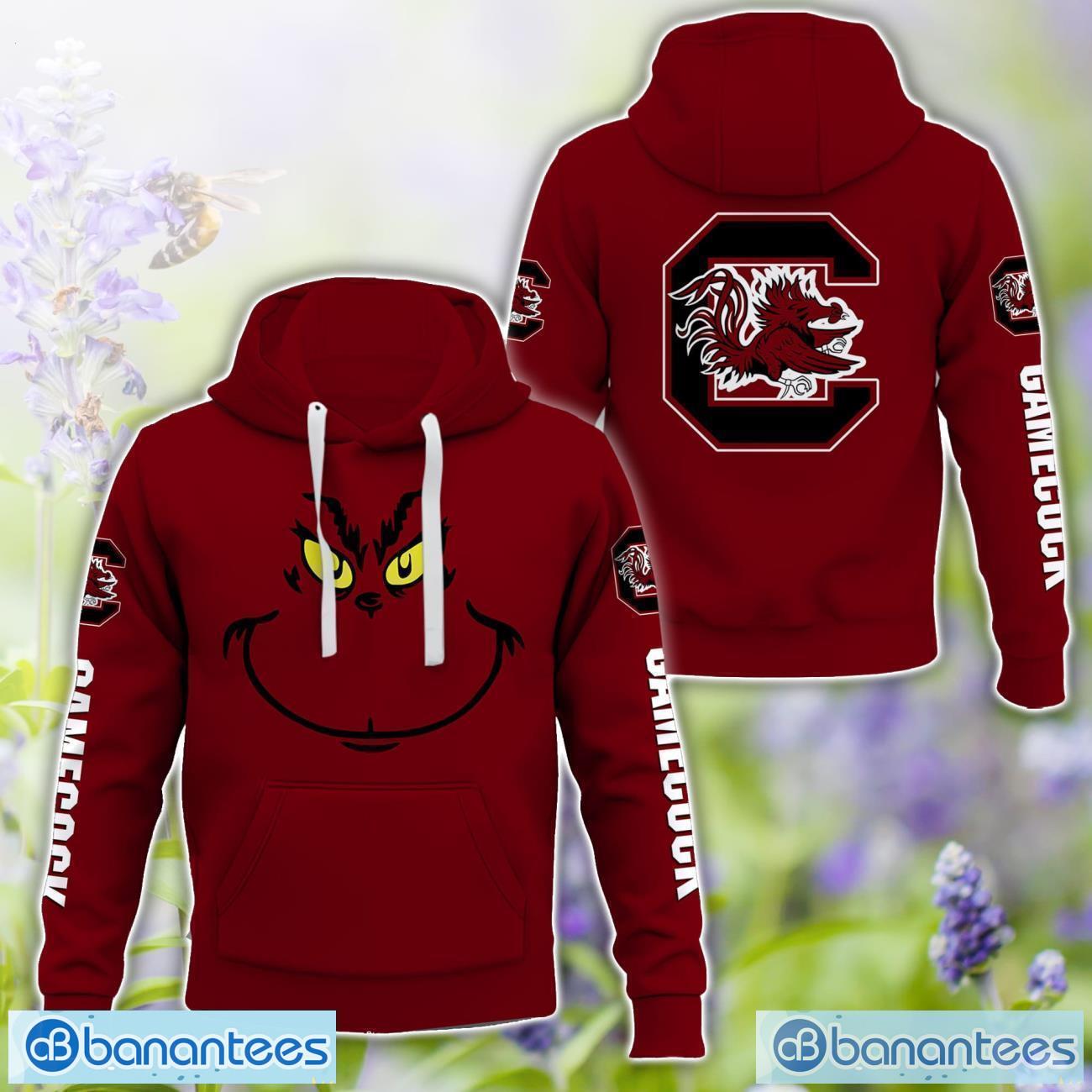 south carolina gamecocks grinch face all over printed 3d tshirt sweatshirt hoodie unisex for men and women image South Carolina Gamecocks Grinch Face All Over Printed 3D TShirt Sweatshirt Hoodie Unisex For Men And Women Product Photo 1