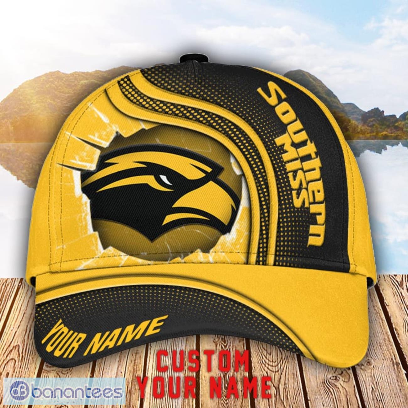 southern miss golden eagles 3d cap custom name for fans sport gift image Southern Miss Golden Eagles 3D Cap Custom Name For Fans Sport Gift Product Photo 1