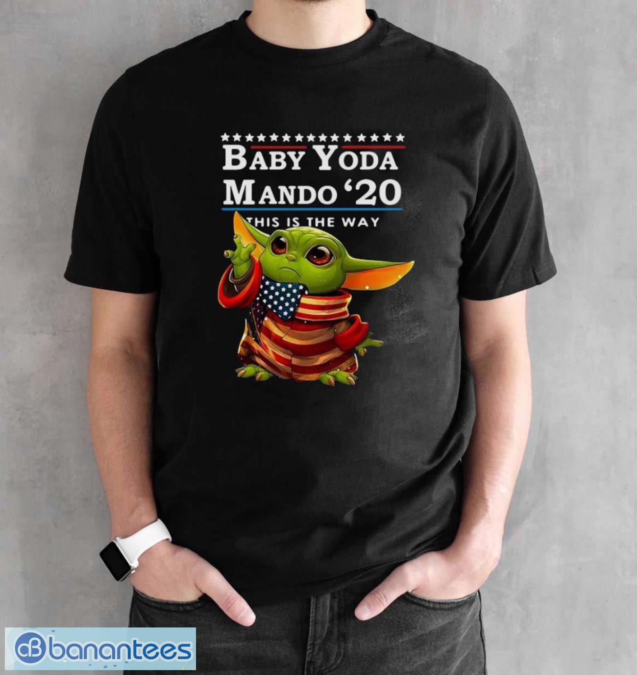 star wars baby yoda mando 2020 this is the way shirt 1 image Star wars baby yoda mando 2020 this is the way shirt - Black Unisex T-Shirt