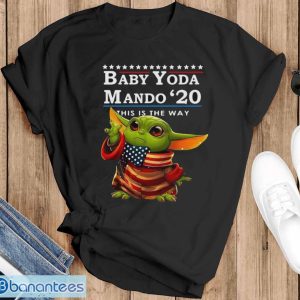 Star wars baby yoda mando 2020 this is the way shirt - Black T-Shirt