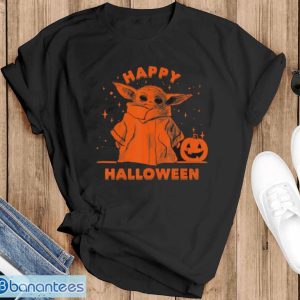 Star Wars The Mandalorian The Child Happy Halloween Baby Yoda T-Shirt - Black T-Shirt
