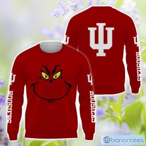 Indiana Hoosiers Grinch Face All Over Printed 3D TShirt Sweatshirt Hoodie Unisex For Men And Women Product Photo 2