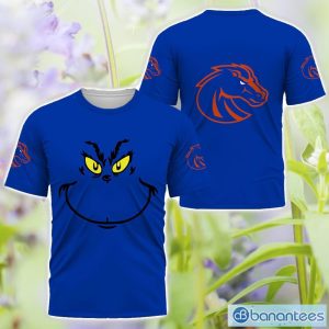 Boise State Broncos Grinch Face All Over Printed 3D TShirt Sweatshirt Hoodie Unisex For Men And Women Product Photo 3