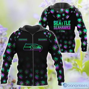 Seattle Seahawks Personalized Name Weed pattern All Over Printed 3D TShirt Hoodie Sweatshirt Product Photo 4