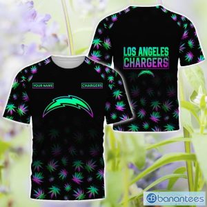Los Angeles Chargers Personalized Name Weed pattern All Over Printed 3D TShirt Hoodie Sweatshirt Product Photo 3