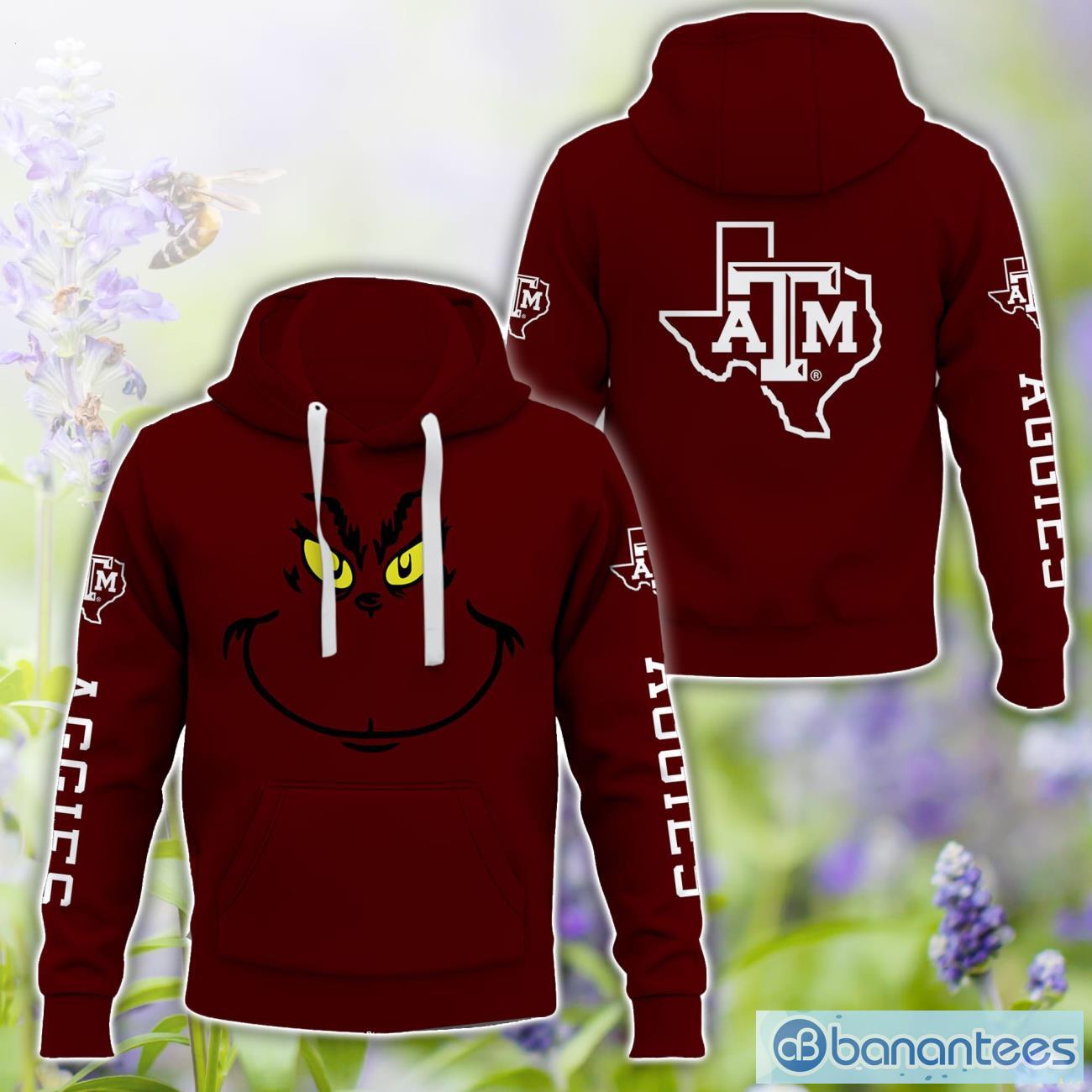 texas aampm aggies grinch face all over printed 3d tshirt sweatshirt hoodie unisex for men and women image Texas A&M Aggies Grinch Face All Over Printed 3D TShirt Sweatshirt Hoodie Unisex For Men And Women Product Photo 1