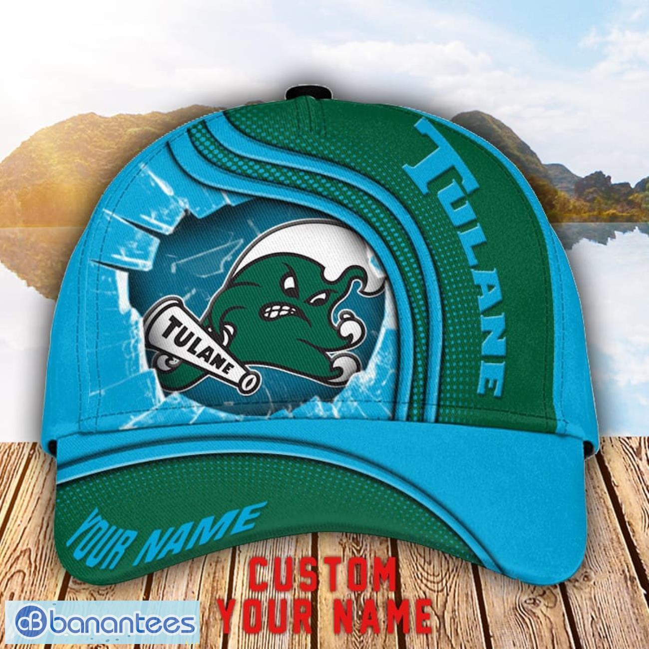 tulane green wave 3d cap custom name for fans sport gift image Tulane Green Wave 3D Cap Custom Name For Fans Sport Gift Product Photo 1