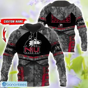 Northern Illinois Huskies Grey Black Hunting 3D T-Shirt Hoodie Sweatshirt Zip Hoodie Custom Name Product Photo 4