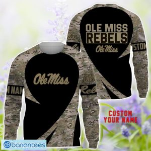 Ole Miss Rebels 3D Hoodie T-Shirt Sweatshirt Camo Pattern Veteran Custom Name Gift For Father's day Product Photo 3