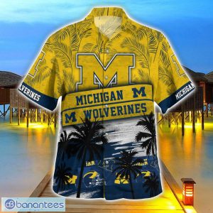 Michigan Wolverines Logo Team Tropical Coconut Hawaii Shirt For Men And Women Product Photo 3