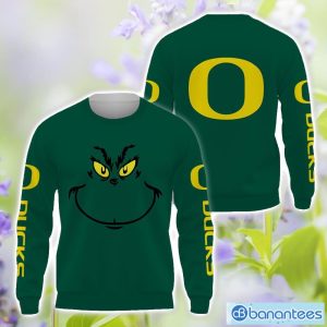 Oregon Ducks Grinch Face All Over Printed 3D TShirt Sweatshirt Hoodie Unisex For Men And Women Product Photo 2