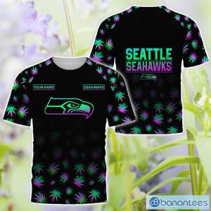 Seattle Seahawks Personalized Name Weed pattern All Over Printed 3D TShirt Hoodie Sweatshirt Product Photo 3