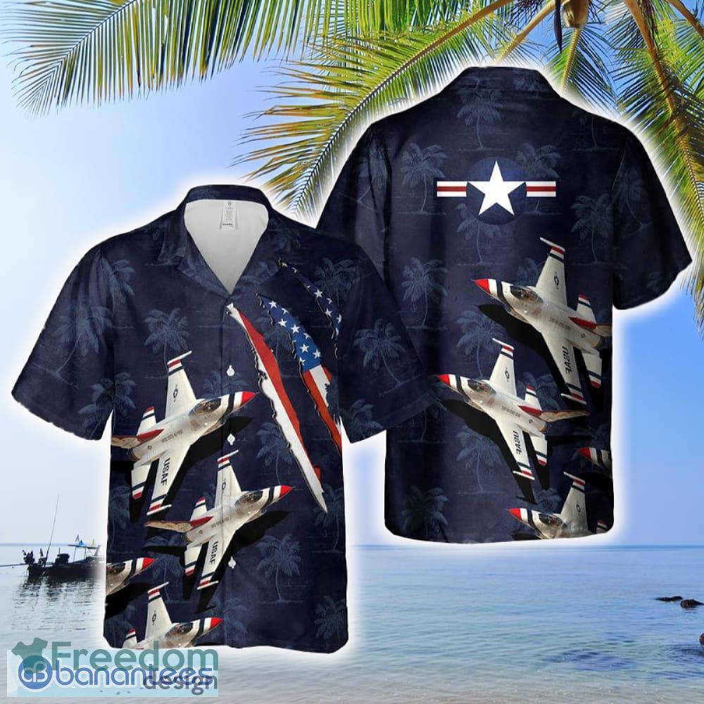 USAF Thunderbirds Lockheed Martin F-16CM Fighting Falcon Hawaiian Shirt Gift Beach Summer - USAF Thunderbirds Lockheed Martin F-16CM Fighting Falcon Hawaiian Shirt Gift Beach Summer