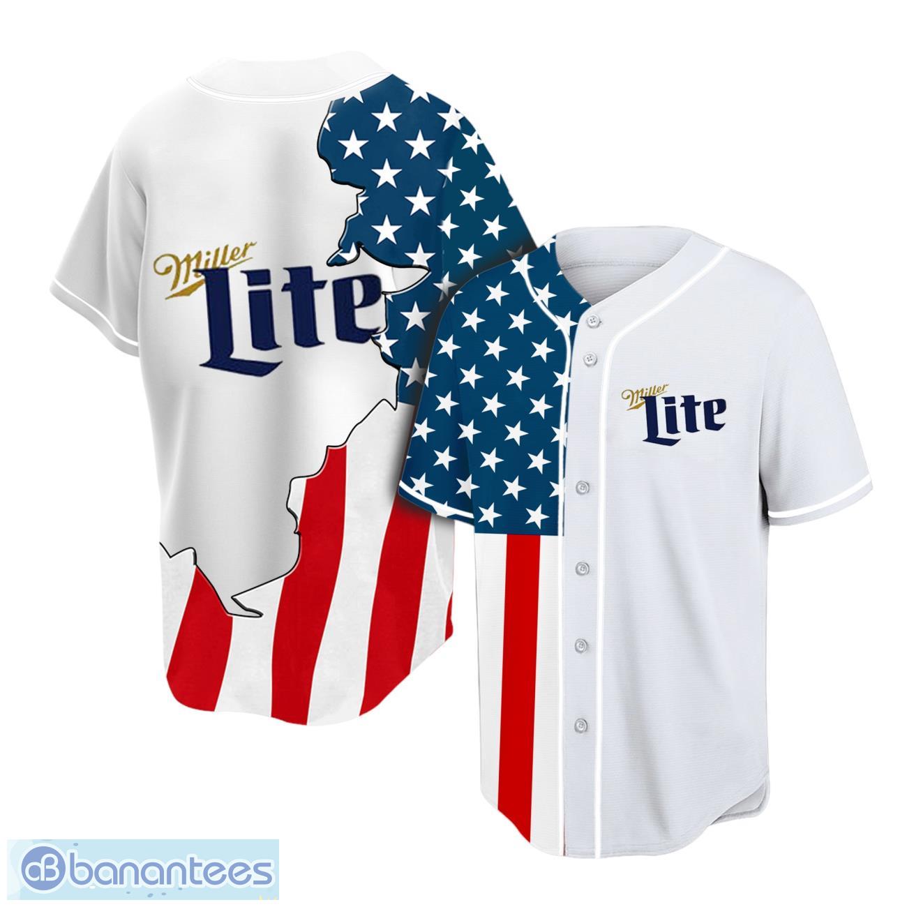 vintage miller lite baseball jersey image Vintage Miller Lite Baseball Jersey Product Photo 1