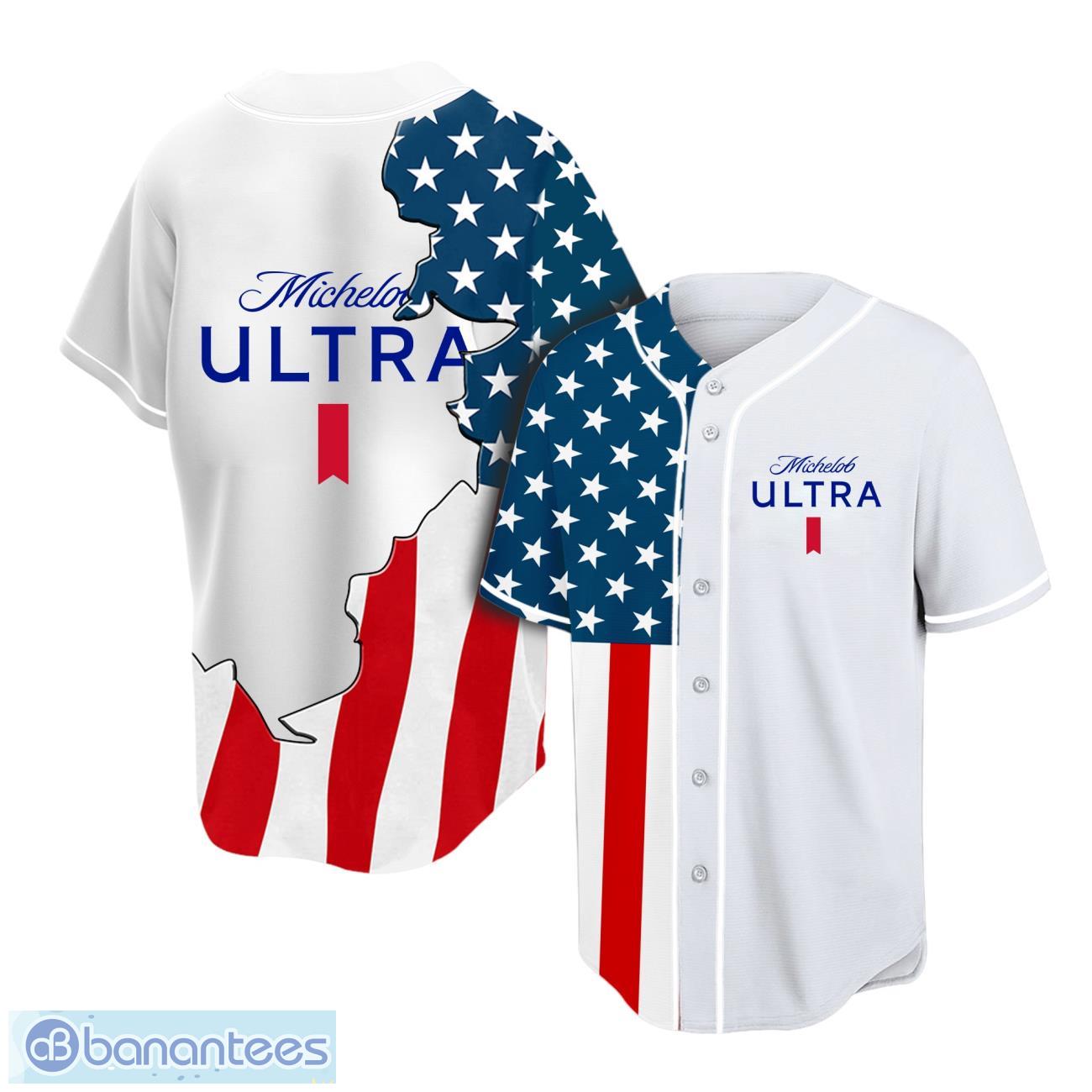 Vintage USA Flag Fourth Of July Michelob ULTRA Baseball Jersey - Banantees