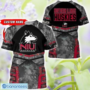 Northern Illinois Huskies Grey Black Hunting 3D T-Shirt Hoodie Sweatshirt Zip Hoodie Custom Name Product Photo 3