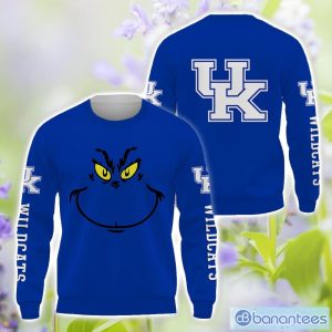 Kentucky Wildcats Grinch Face All Over Printed 3D TShirt Sweatshirt Hoodie Unisex For Men And Women Product Photo 2