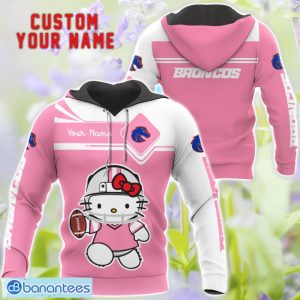 Cute Gift For NCAA Boise State Broncos Hello Kitty 3D T-Shirt Sweatshirt Hoodie Custom Name Product Photo 1
