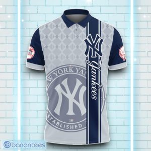 New York Yankees MLB Vertical Team Name Team Logo 3D Polo Shirt Special Edition For Men Women Product Photo 2