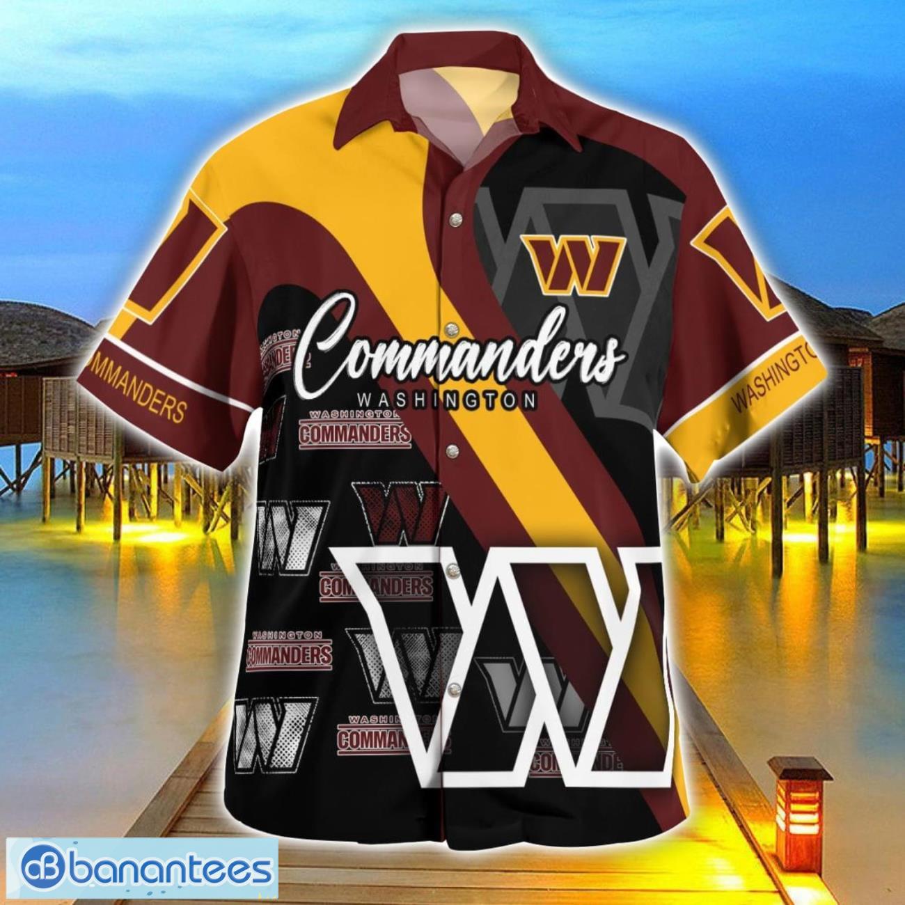 washington commanders hawaii shirt big logo 3d printing hawaiian shirt for men and women 2 image Washington Commanders Hawaii Shirt Big Logo 3D Printing Hawaiian Shirt For Men And Women Product Photo 3