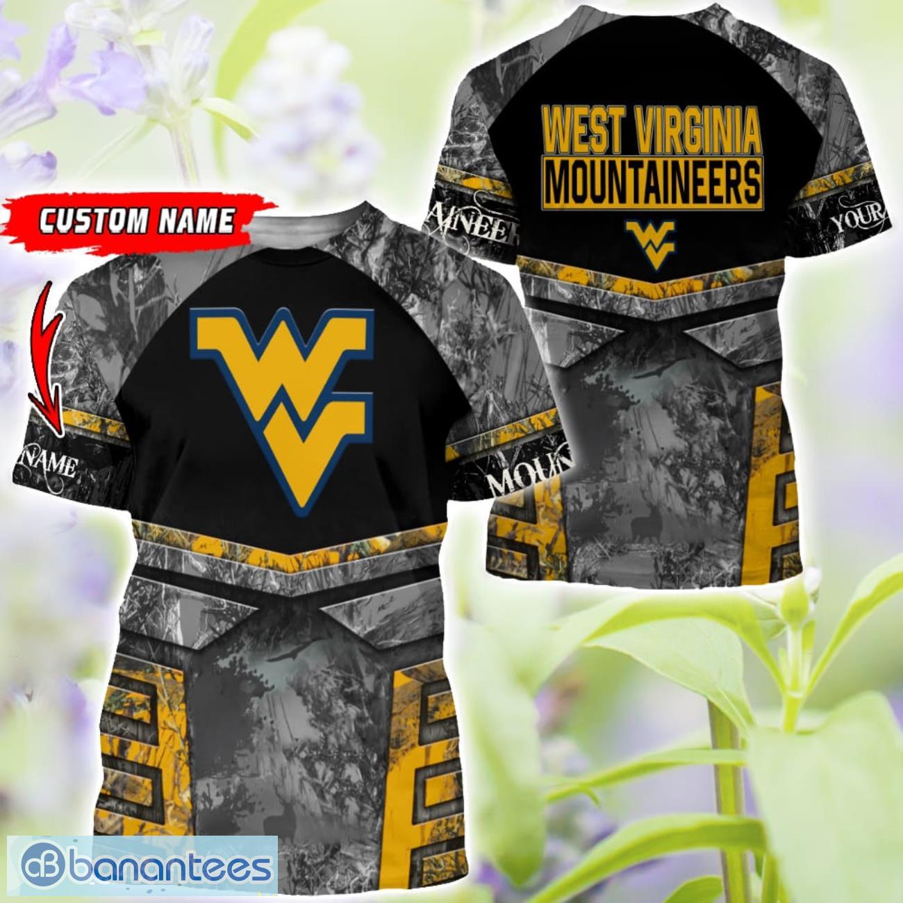 west virginia mountaineers grey black hunting 3d t shirt hoodie sweatshirt zip hoodie custom name 2 image West Virginia Mountaineers Grey Black Hunting 3D T-Shirt Hoodie Sweatshirt Zip Hoodie Custom Name Product Photo 3