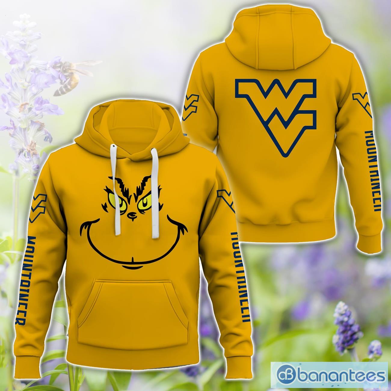 west virginia mountaineers grinch face all over printed 3d tshirt sweatshirt hoodie unisex for men and women image West Virginia Mountaineers Grinch Face All Over Printed 3D TShirt Sweatshirt Hoodie Unisex For Men And Women Product Photo 1