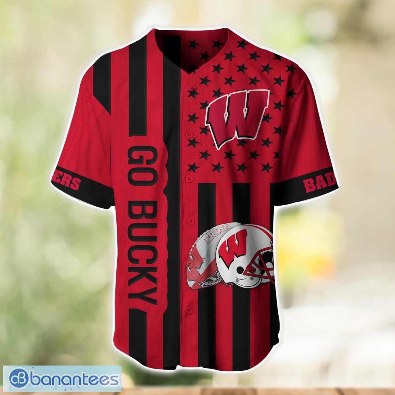 wisconsin badgers custom name and number ncaa baseball jersey shirt 1 image Wisconsin Badgers Custom Name and Number NCAA Baseball Jersey Shirt Product Photo 2
