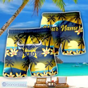 North Queensland Cowboys NRL Beach Shorts Personalized Name Product Photo 1