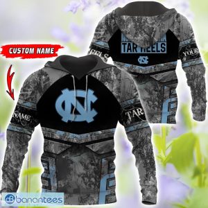 North Carolina Tar Heels Grey Black Hunting 3D T-Shirt Hoodie Sweatshirt Zip Hoodie Custom Name Product Photo 1