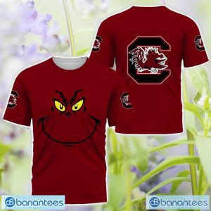 South Carolina Gamecocks Grinch Face All Over Printed 3D TShirt Sweatshirt Hoodie Unisex For Men And Women Product Photo 3