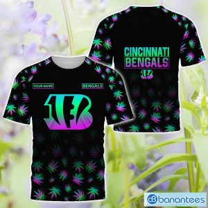 Cincinnati Bengals Personalized Name Weed pattern All Over Printed 3D TShirt Hoodie Sweatshirt Product Photo 3