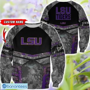 LSU Tigers Grey Black Hunting 3D T-Shirt Hoodie Sweatshirt Zip Hoodie Custom Name Product Photo 2