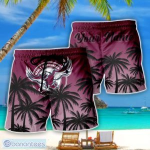 Manly Sea Eagles NRL Coconut Pattern Tropical Beach Shorts For Mens Personalized Name Product Photo 1