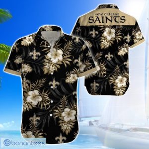 New Orleans SaintsTeam Logo Tropical 3D Hawaiian Shirt Big Fans Gift Product Photo 1