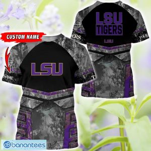 LSU Tigers Grey Black Hunting 3D T-Shirt Hoodie Sweatshirt Zip Hoodie Custom Name Product Photo 3