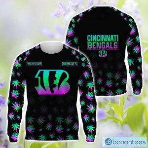 Cincinnati Bengals Personalized Name Weed pattern All Over Printed 3D TShirt Hoodie Sweatshirt Product Photo 2