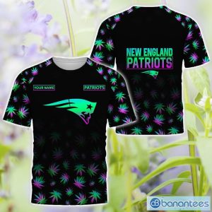 New England Patriots Personalized Name Weed pattern All Over Printed 3D TShirt Hoodie Sweatshirt Product Photo 3
