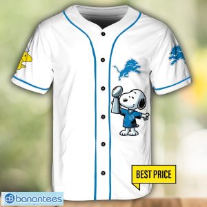 Detroit Lions 3D Baseball Jersey Shirt Peanut Snoopy Lover Baseball Jersey Shirt Product Photo 2