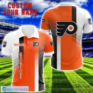 Philadelphia Flyers Team Striped Style 3D Printed Polo Shirt For Fans Custom Name Product Photo 1